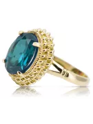 Akwamaryn 14k żółte złoto Pierścionek Vintage Biżuteria vrc068y